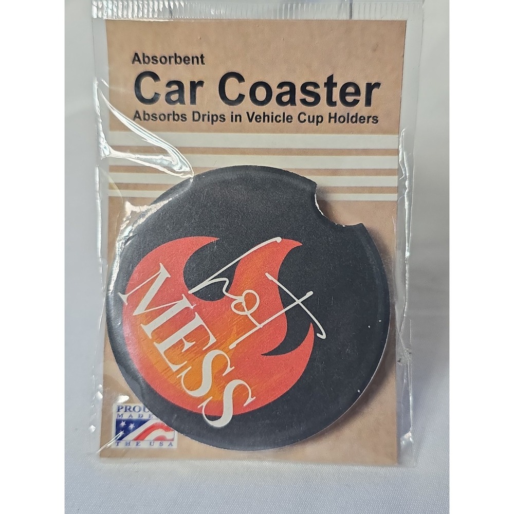 CounterArt Absorbent Stoneware Car Coaster "Hot Mess" Flame Design